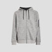 Sweat zipp&eacute; &agrave; capuche en molleton gris clair homme