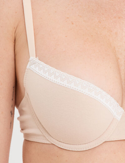 Soutien-gorge corbeille emboitant coton rose poudrée femme