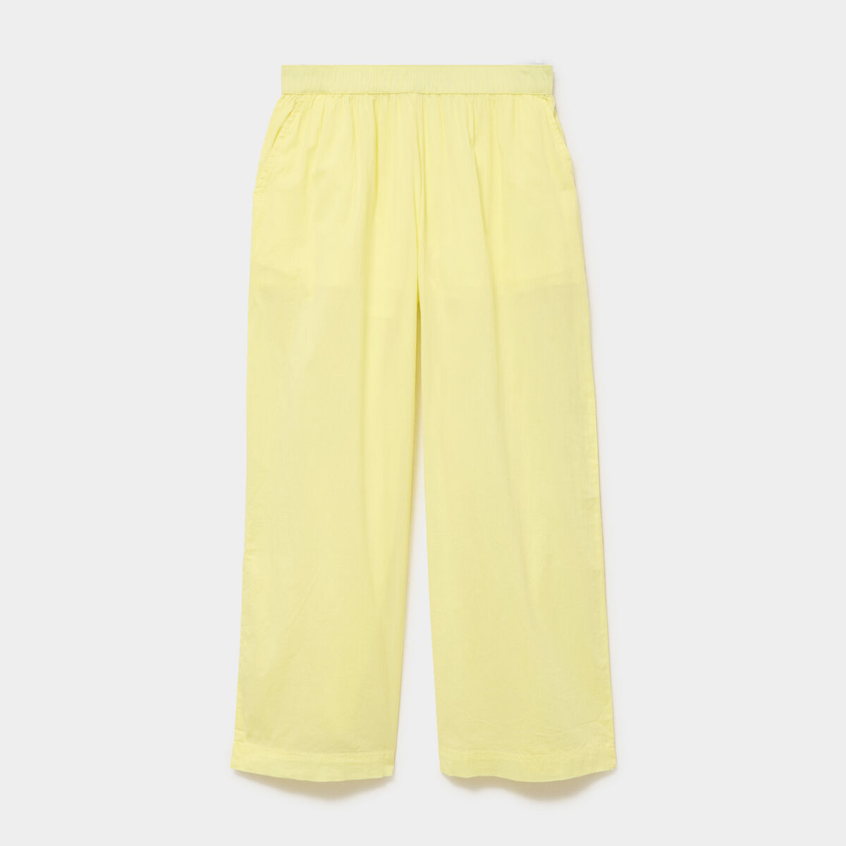Pantalon de plage voile de coton jaune femme