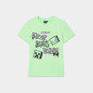T-shirt manches courtes coton Minecraft vert fluo garçon