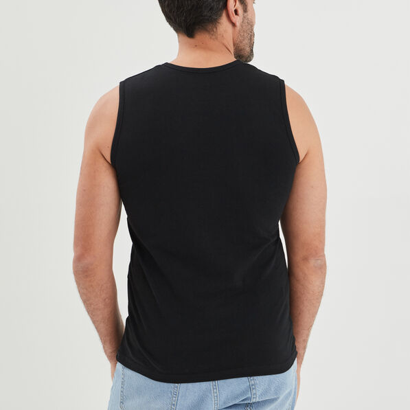 debardeur droit bretelles larges coton noir homme Débardeur droit bretelles larges coton noir homme