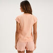 Ensemble pyjama short et t-shirt orange clair femme