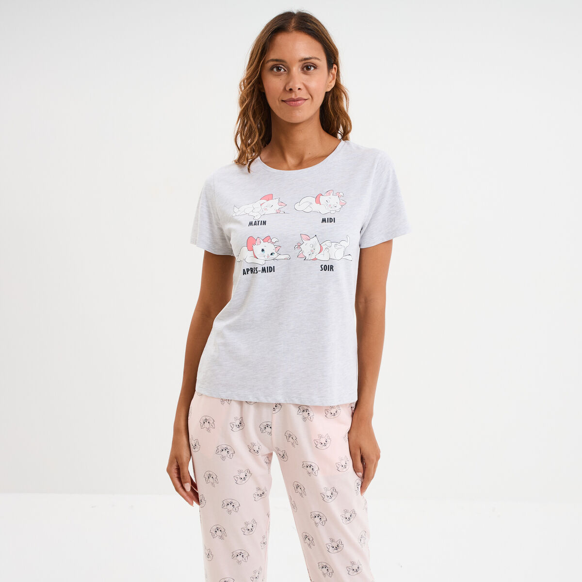 Ensemble pyjama Aristochats Marie gris clair femme