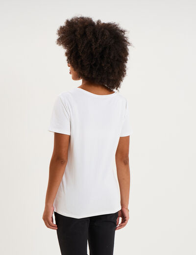T-shirt allaitement manches courtes blanc femme maternit&eacute;