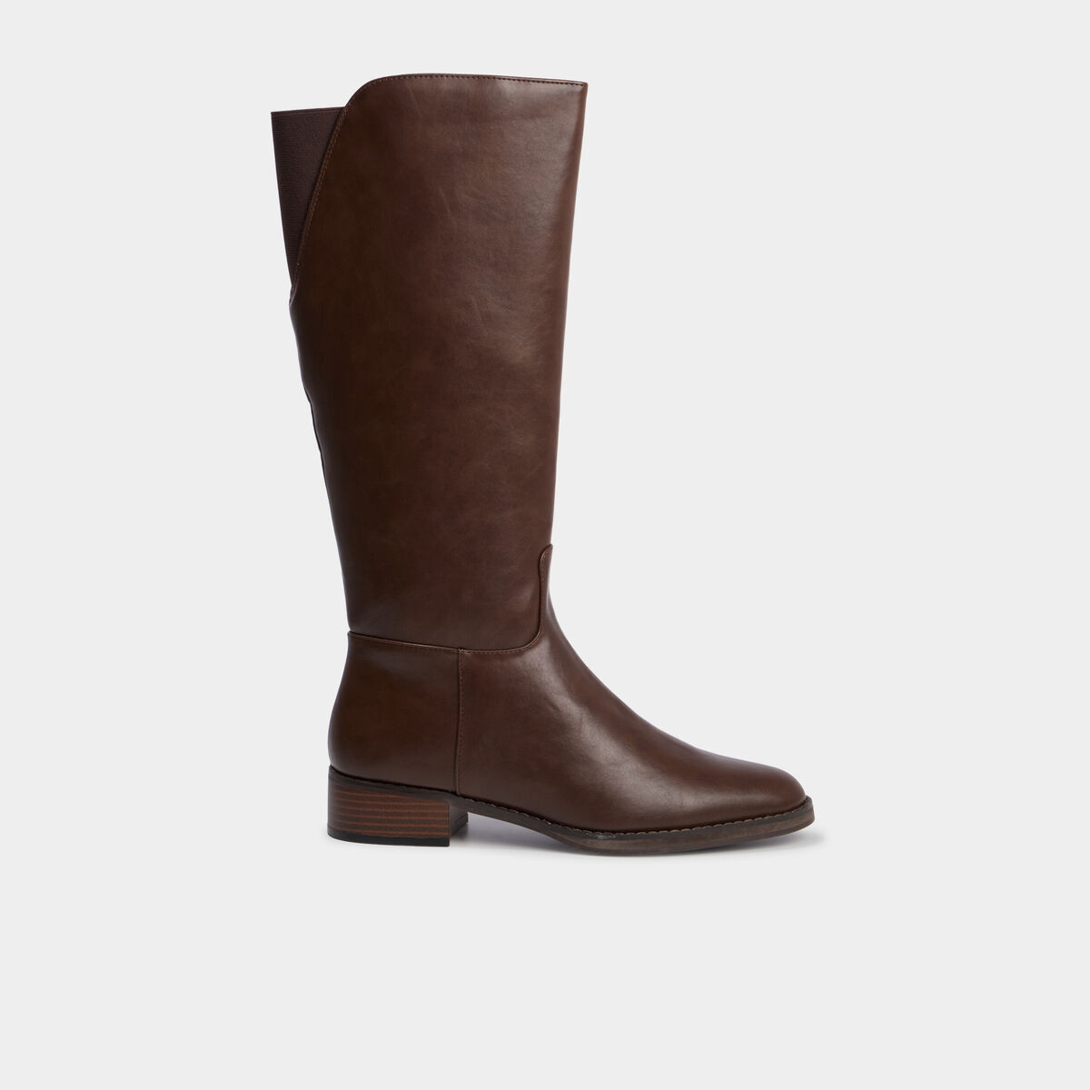 Bottes hautes petit talon marron femme