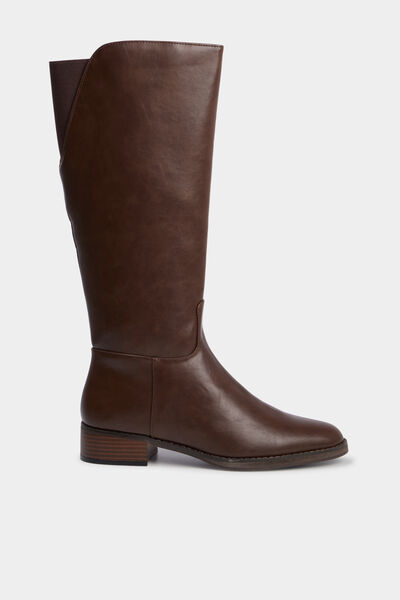 Bottes hautes petit talon marron femme