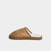 Chaussons mules doublure effet polaire camel homme