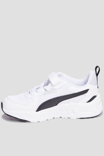 Baskets running à scratchs Puma Trinity blanc garçon