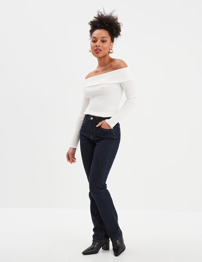 Jeans straight taille standard Creeks denim brut femme