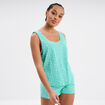 Ensemble pyjama short et débardeur coton vert turquoise femme