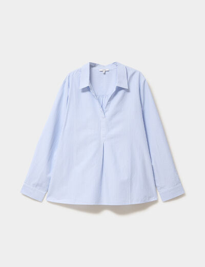 Blouse col en V &agrave; revers blanc femme grande taille