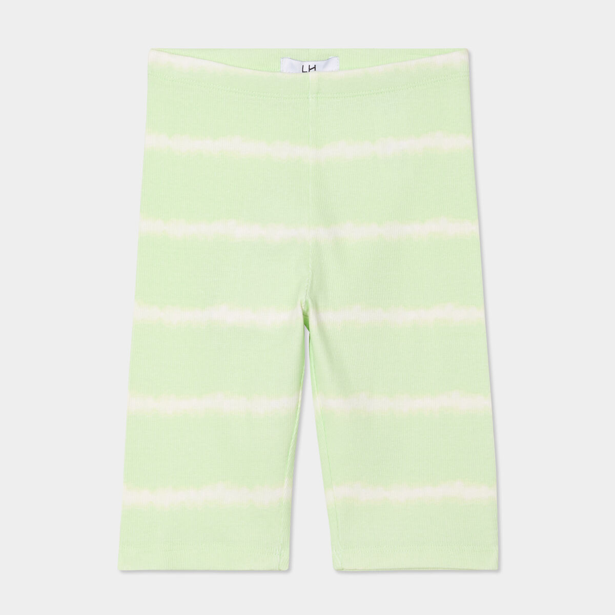 Short cycliste c&ocirc;tel&eacute; coton vert anis fille
