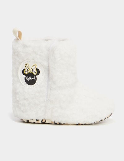 Bottons fausse laine mouton Minnie blanc bébé fille