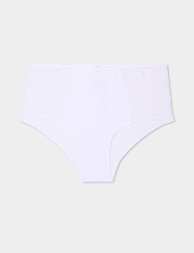 Shorty en coton blanc femme grande taille
