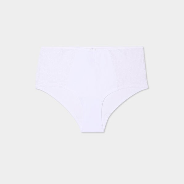 Shorty en coton blanc femme grande taille