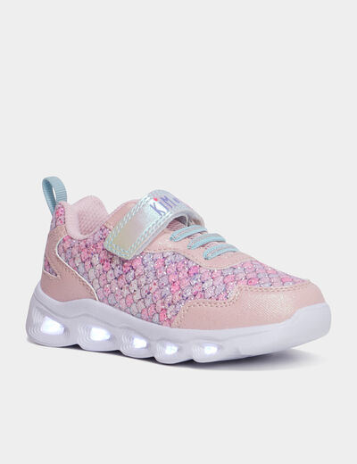 Baskets running lumineuses rose fille