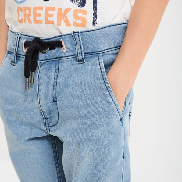 Bermuda droit en jean denim double stone garçon
