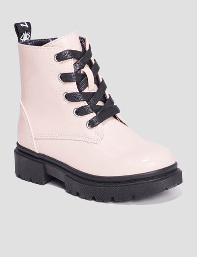 Bottines crantées zippées Liberto rose fille