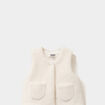 Gilet effet polaire sans manches ivoire b&eacute;b&eacute; fille