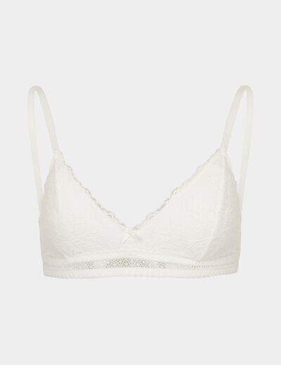 Soutien-gorge dentelle sans armatures ivoire femme