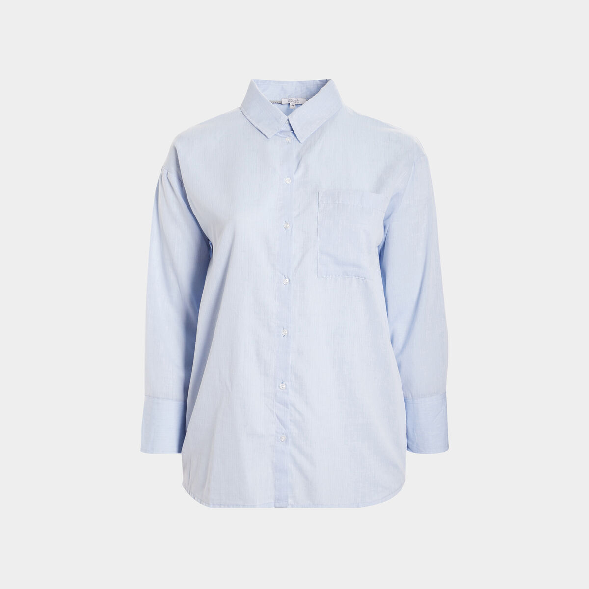 Chemise manches longues bleu clair femme grande taille
