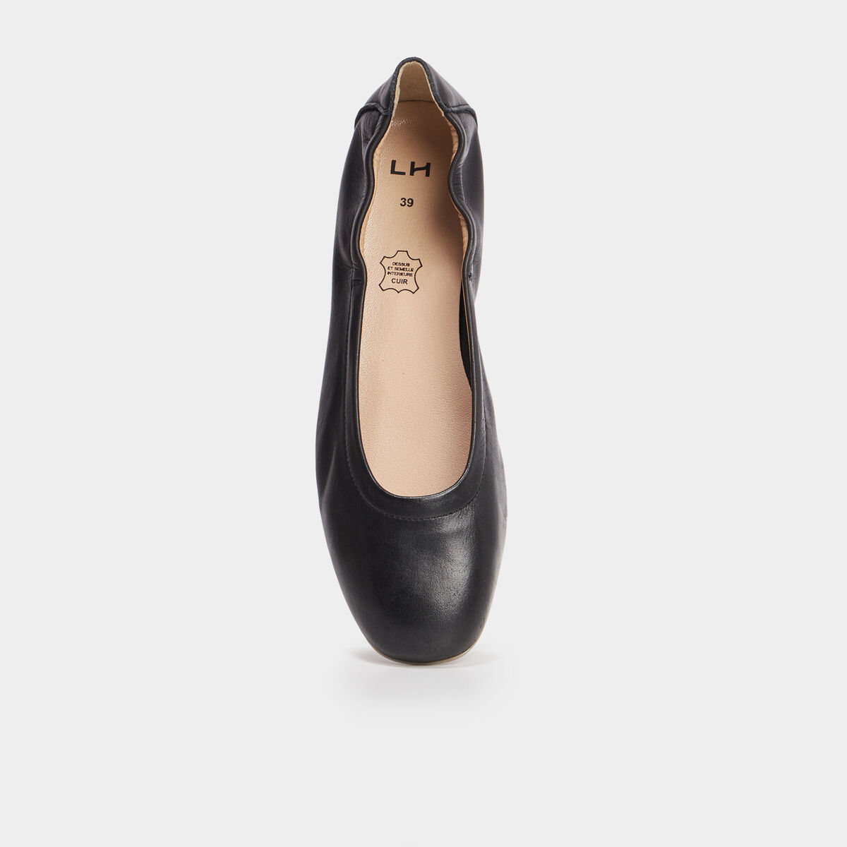 Ballerines en cuir noir femme