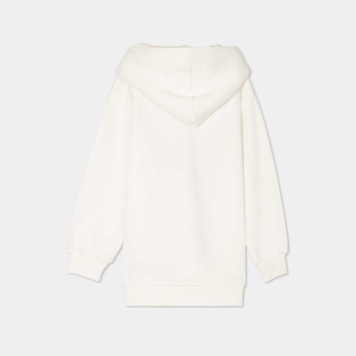 Sweat à capuche hoodie oversize Stitch ivoire fille