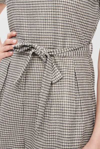 Combishort large ceinturée noir femme