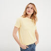 T-shirt oversize col rond coton Creeks jaune clair femme