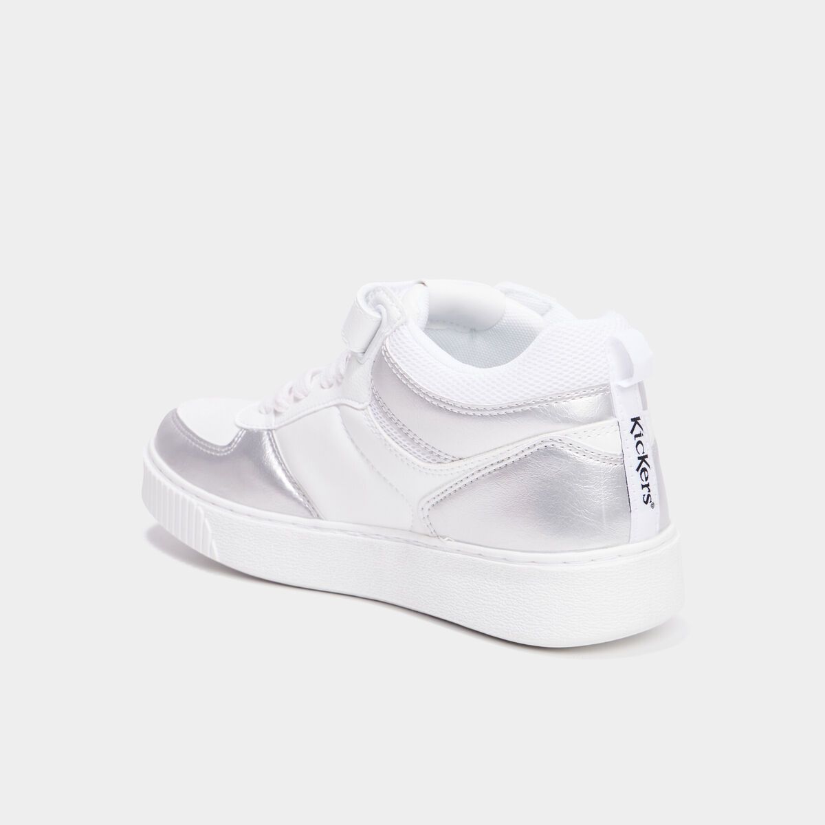 Baskets montantes Kickers Tylem gris argent femme