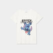 T-shirt manches courtes coton Stitch ivoire femme grande taille