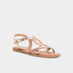 Sandales plates en cuir multicolore femme