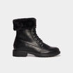 Bottines avec bord fausse fourrure noir femme