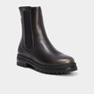 Boots chelsea crant&eacute;es noir femme