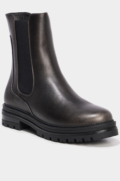 Boots chelsea crant&eacute;es noir femme