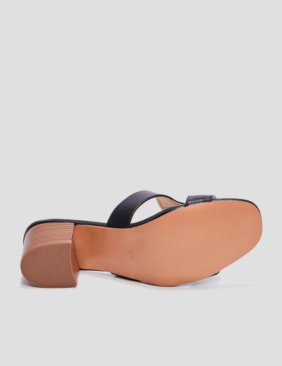 Mules à talons noir femme