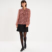 Blouse col lavalli&egrave;re manches longues bordeaux femme