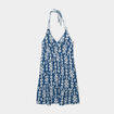 Robe courte dos nu en crépe bleu marine femme
