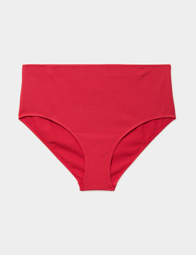 Bas de maillot de bain culotte haute rouge femme grande taille