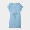 Robe ceinturée manches courtes bleu clair femme grande taille