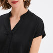 Robe manches courtes lin mélangé noir femme