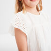 Blouse broderie anglaise gaze de coton ivoire fille