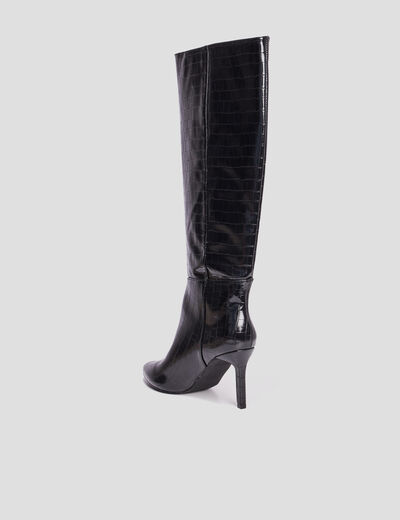 Bottes vernies croco Mosquitos noir femme