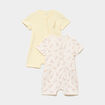 Lot 2 combishorts manches courtes coton ecru b&eacute;b&eacute;