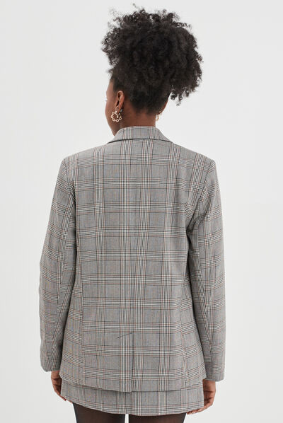 Veste blazer droite doublée beige femme