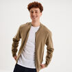 Gilet zipp&eacute; col teddy taupe homme