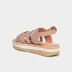 Sandales plateformes en cuir Kickers sable femme