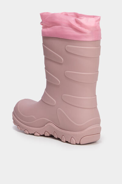 Bottes de pluie doubl&eacute;es rose fille
