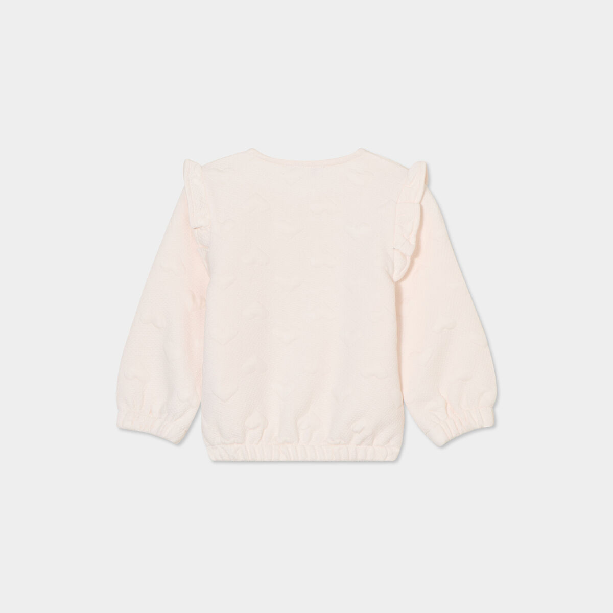 Gilet zipp&eacute; matelass&eacute; coeur &agrave; volants creme b&eacute;b&eacute; fille