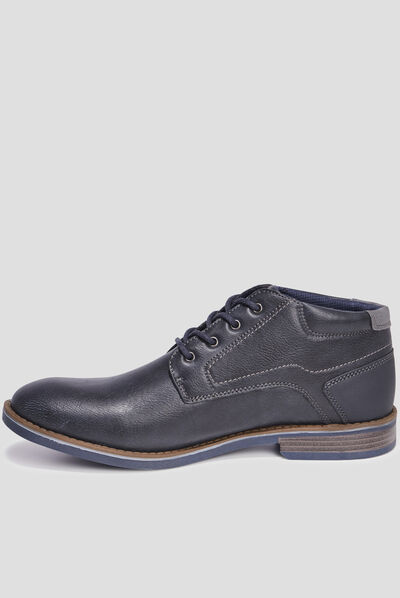 Bottines à lacets en cuir Belu noir homme